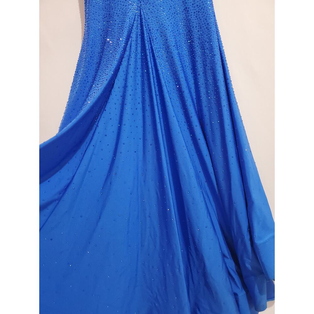 Sherri Hill Corset Rhinestone Maxi Gown Womens Size 8 Prom Homecoming Dress Blue - Picture 9 of 15